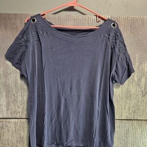 Elegant Navy Blue Women's Top